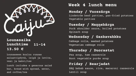 Caiju lunch menu w4