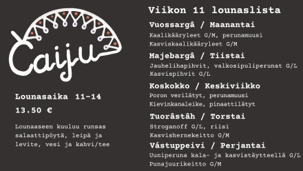 Caiju ruokalista vko11