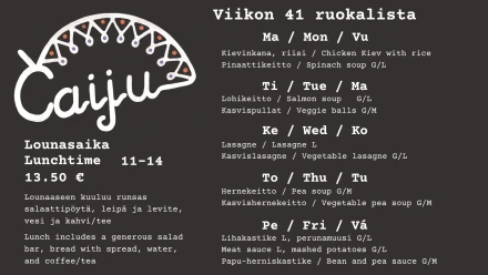 Caiju ruokalista vko41