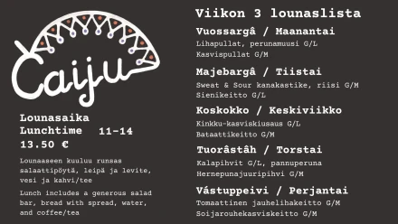 Caiju ruokalista vko3